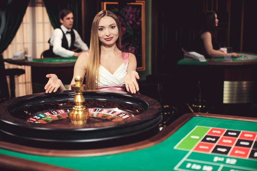 Tampilan permainan meja kasino live
